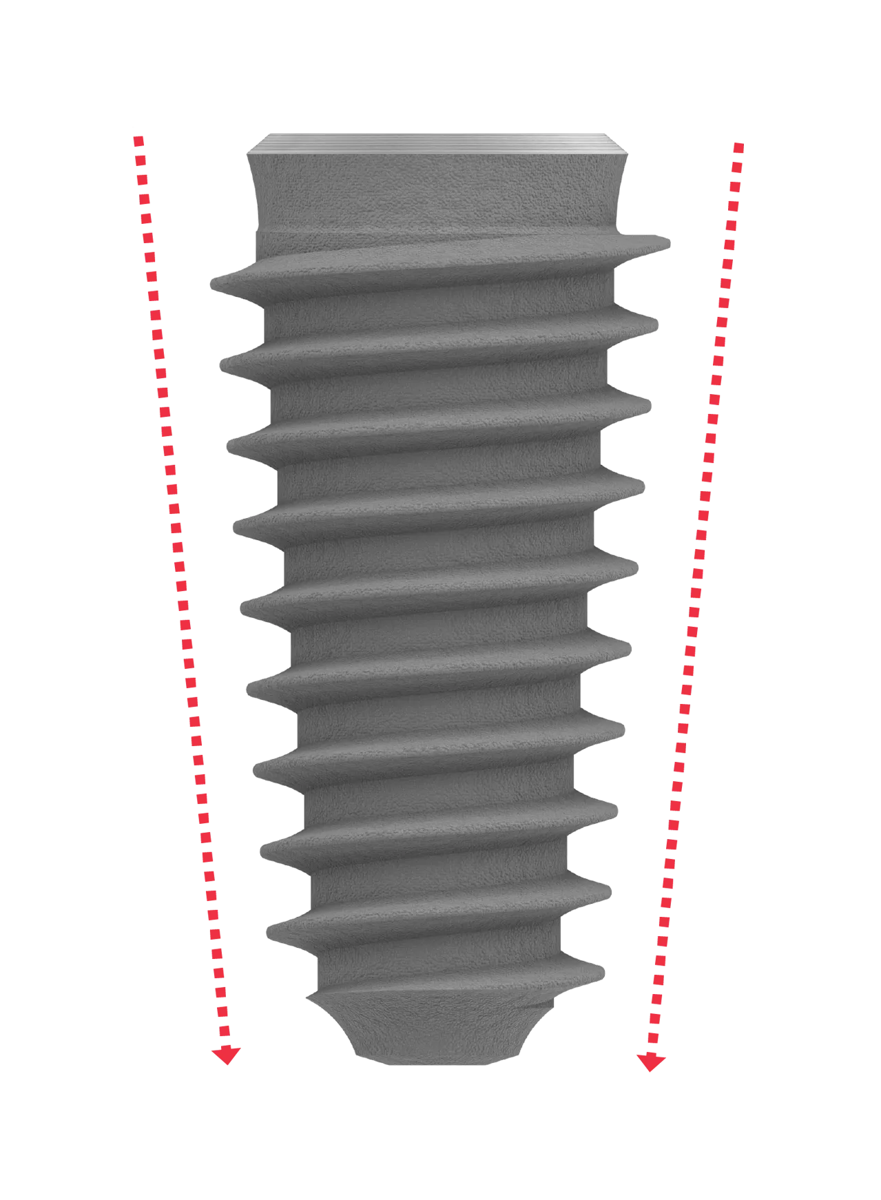 High Primary Stability.<br/>  Thanks to the P-3 Inserta’s unique tapered morphology and self-tapping design, <span class="text-primary-500">higher initial stability can be attained in any compromised bone situation</span> and post extractive sites